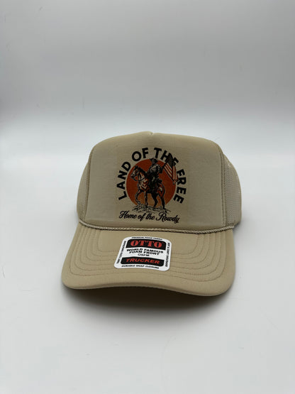 Land of the free trucker hat