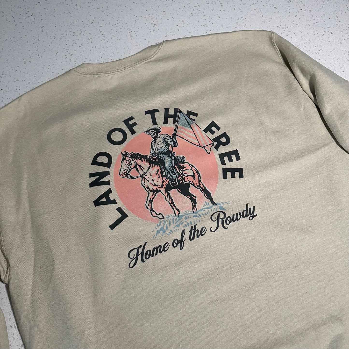 Land of the free Home of the rowdy Western Crewneck