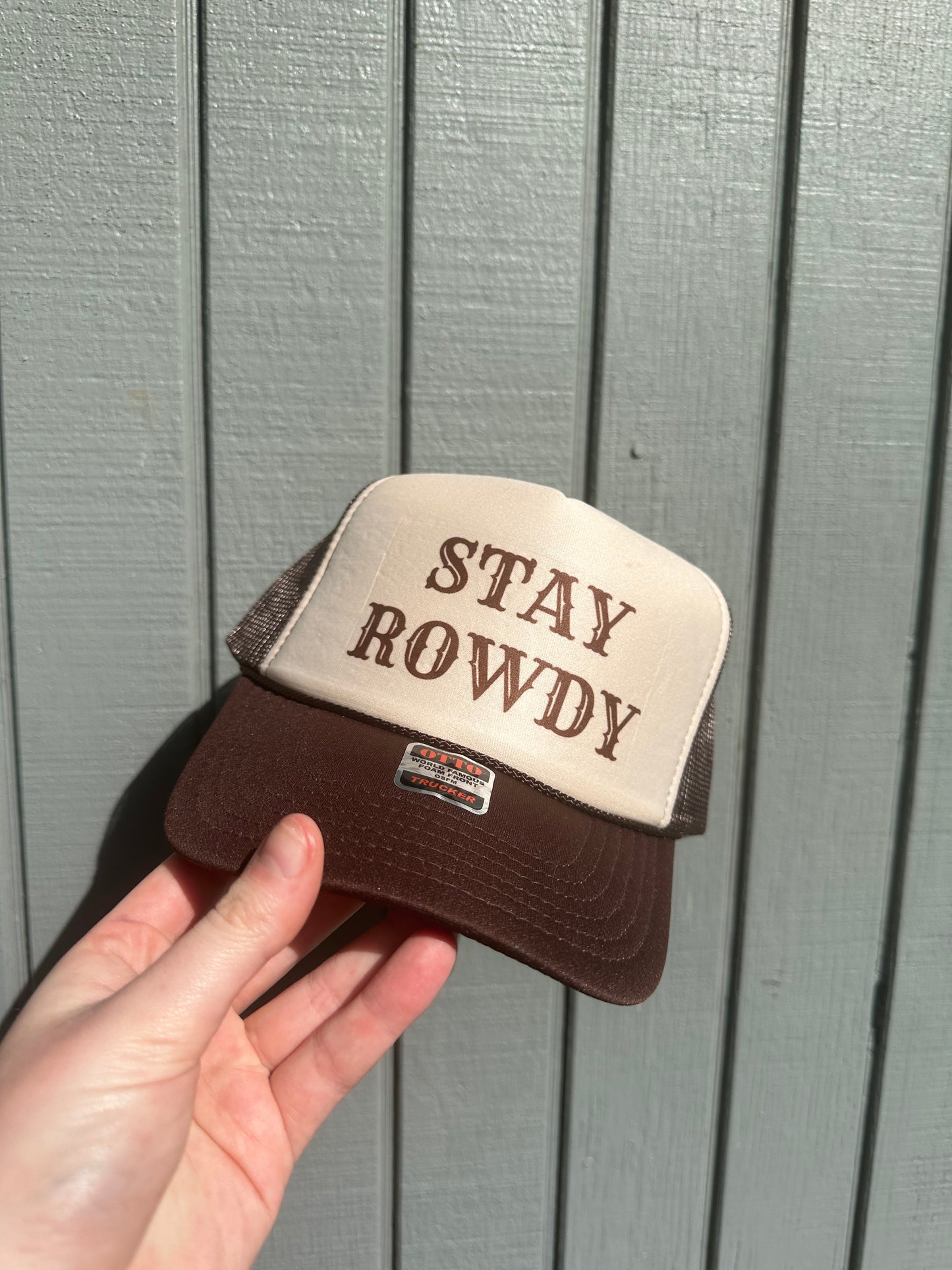 Brown Stay Rowdy Trucker Hat