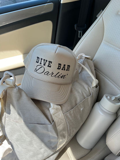 Dive bar darlin’ khaki Trucker hat