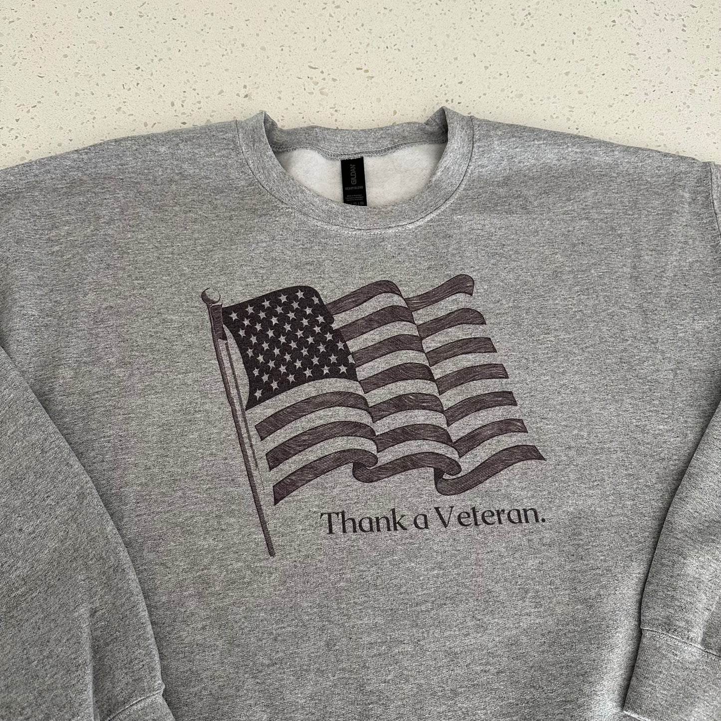 Thank a Veteran. Flag crewneck sweatshirt