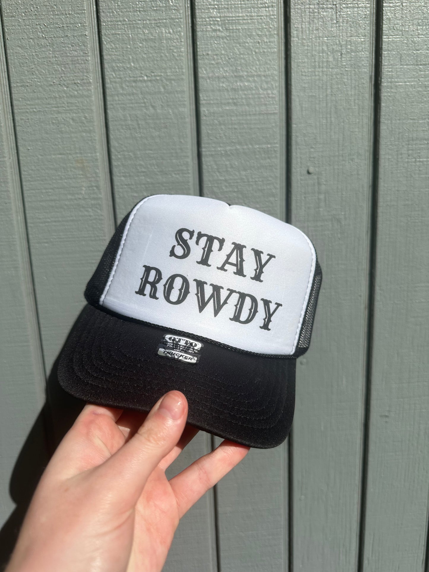 Black Stay Rowdy Trucker Hat