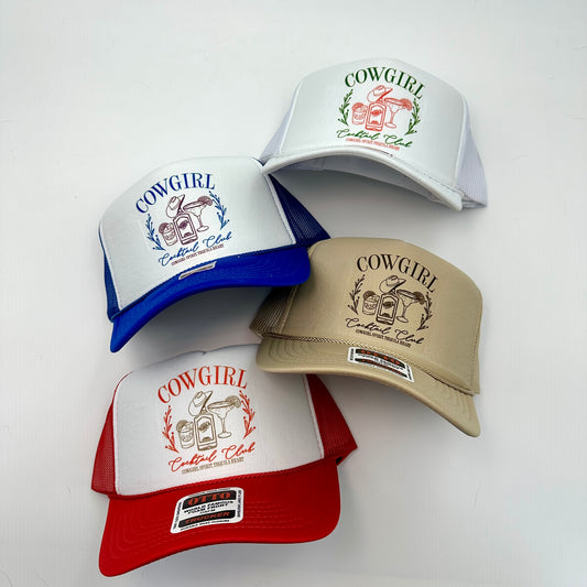 Cowgirl cocktail club trucker hat