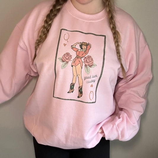 Cowgirl queen card crewneck | western cowgirl sweatshirt