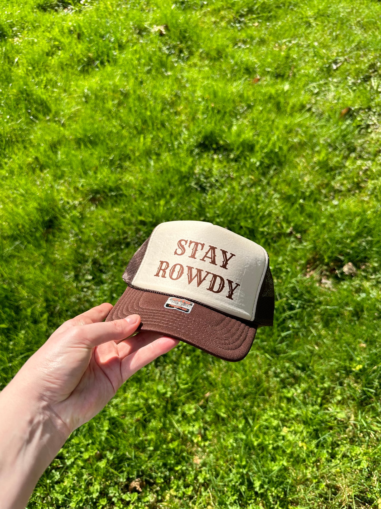 Brown Stay Rowdy Trucker Hat