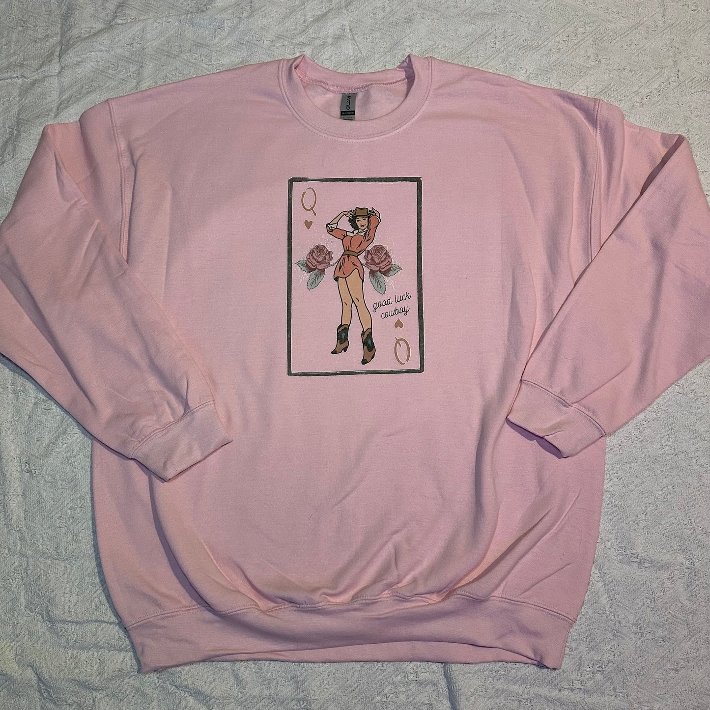 Cowgirl queen card crewneck | western cowgirl sweatshirt