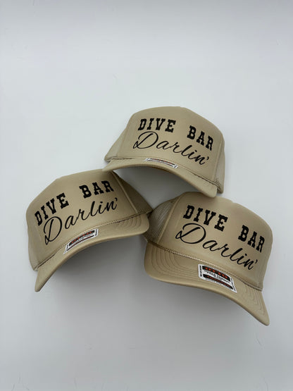 Dive bar darlin’ khaki Trucker hat