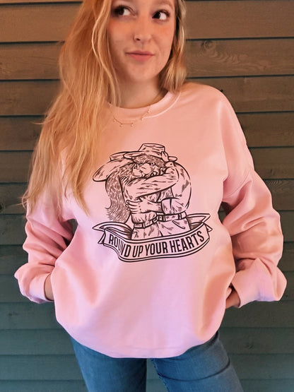 Round up your hearts valentines Crewneck