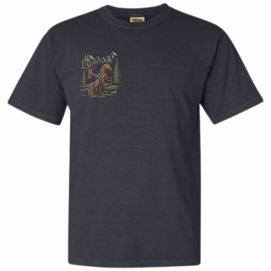 Mountain cowboy skeleton comfort colors tee