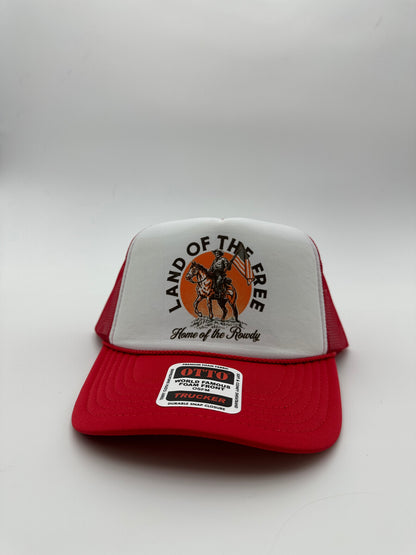 Land of the free trucker hat