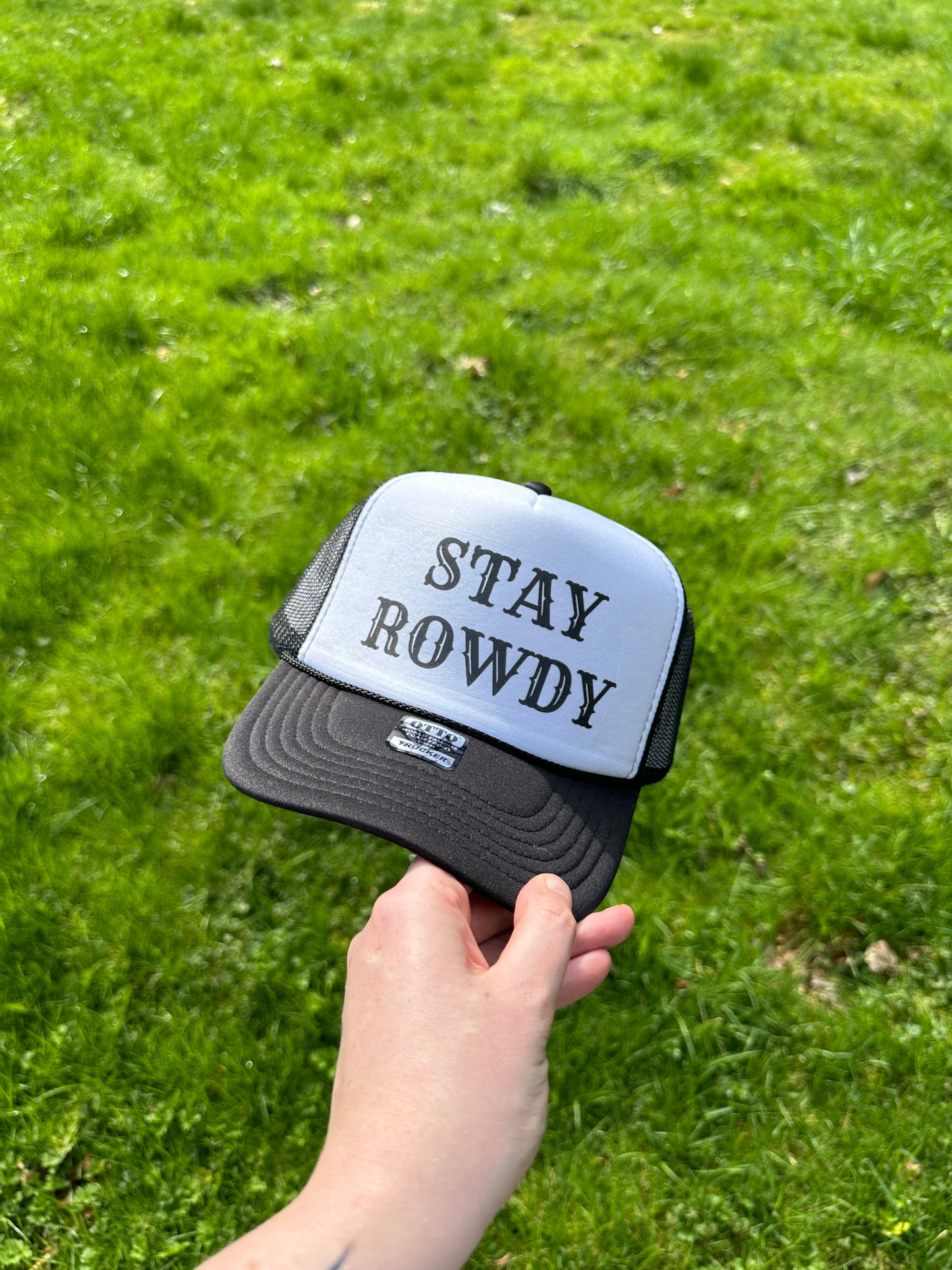 Black Stay Rowdy Trucker Hat