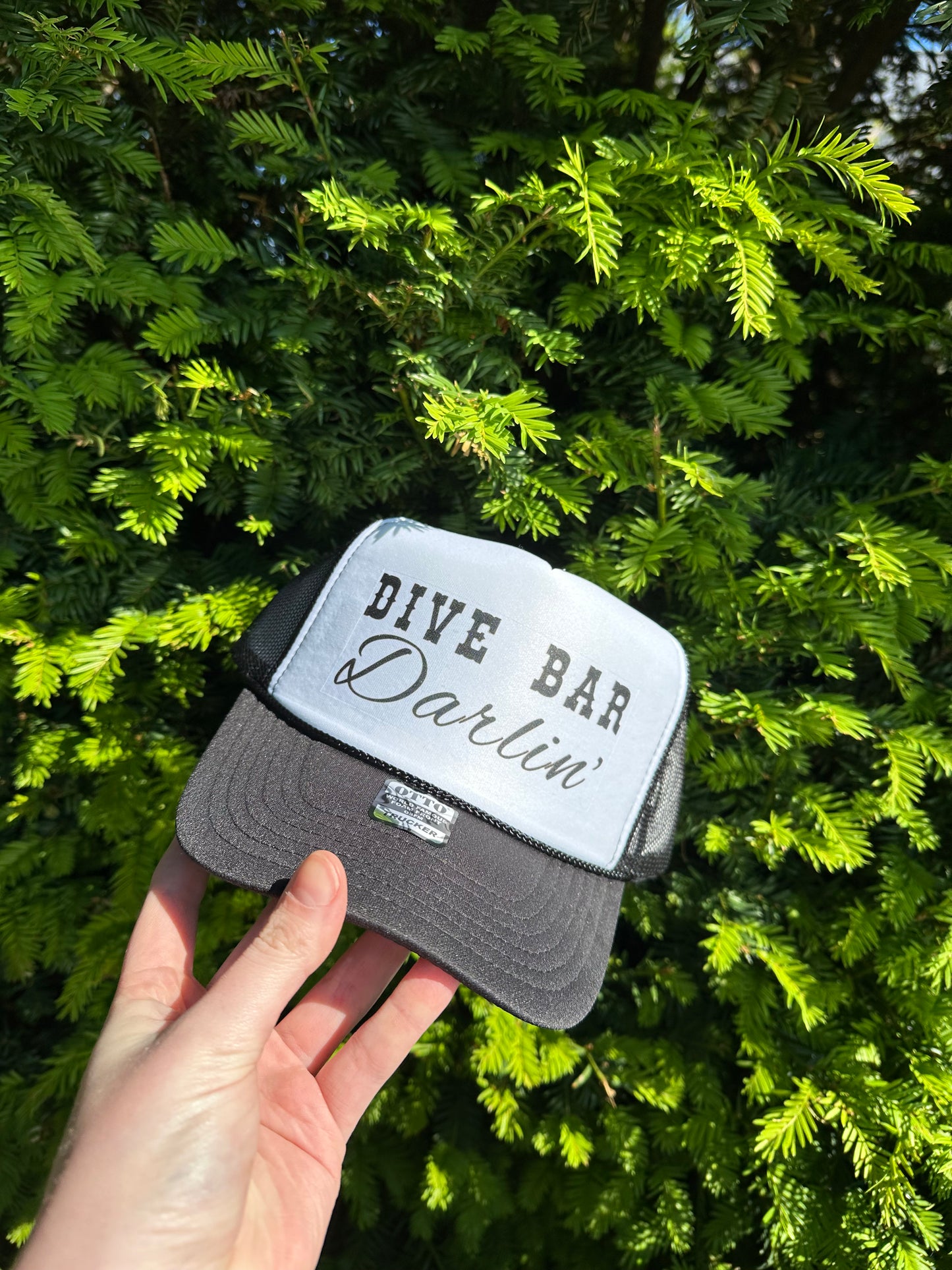 Dive bar darlin’ black Trucker hat