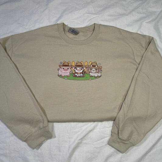 Cowboy Farm Animals Crewneck